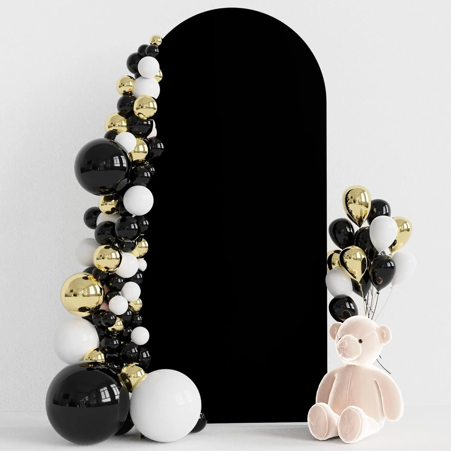 6 ft Black Spandex Arch Backdrop Cover