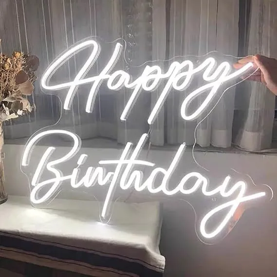 28" " Happy Birthday" Neon Sign