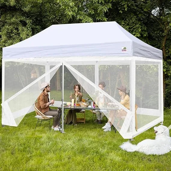  10 x 20 Pop Up Canopy Tent White Mesh Wall