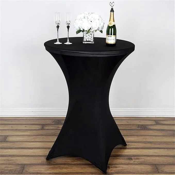 32" Round Black Cocktail Tablecloth 