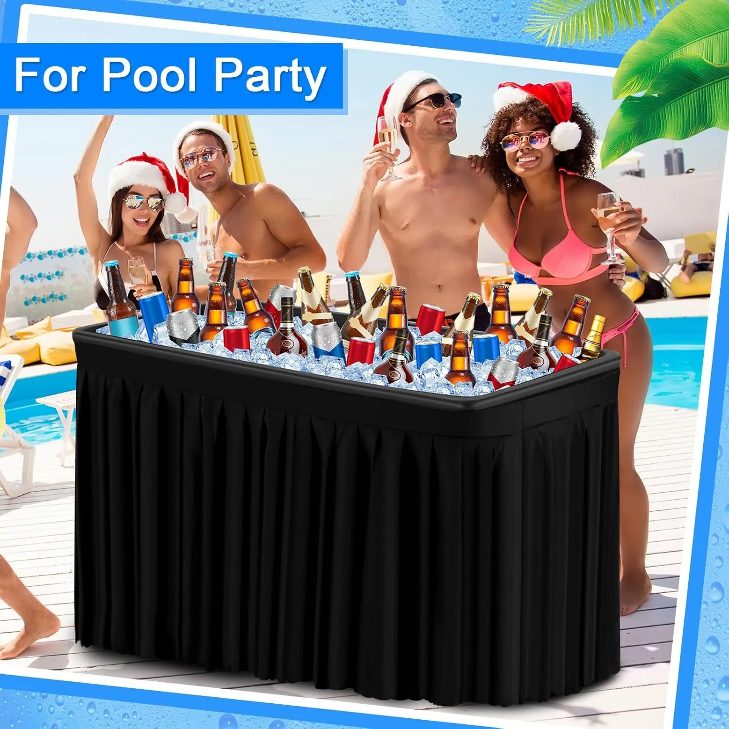 4' Black Folding Table Ice Cooler
