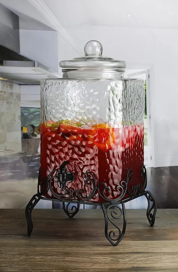 2.5 Gallon Drink Dispenser w/ Metal Stand