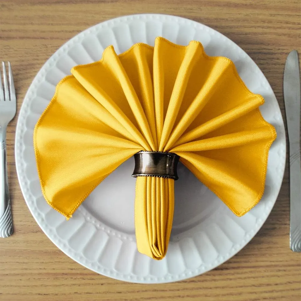 17" x 17" Dark Lemon Polyester Napkin