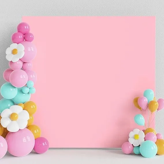 6.6 ft x 5 ft Pink Square Spandex Arch Backdrop Cover
