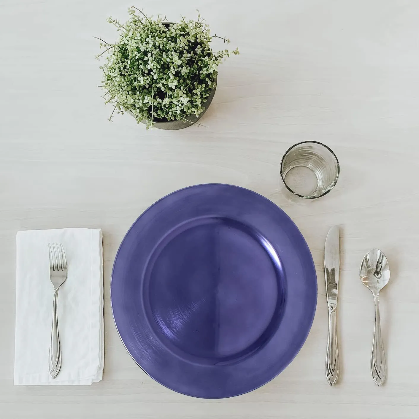 Metallic Dark Purple Plain Charger Plate