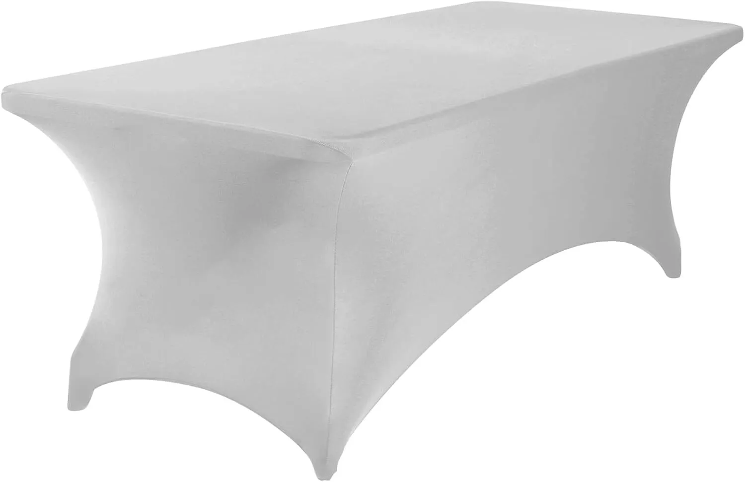8' Silver Rectangle Spandex Tablecloth