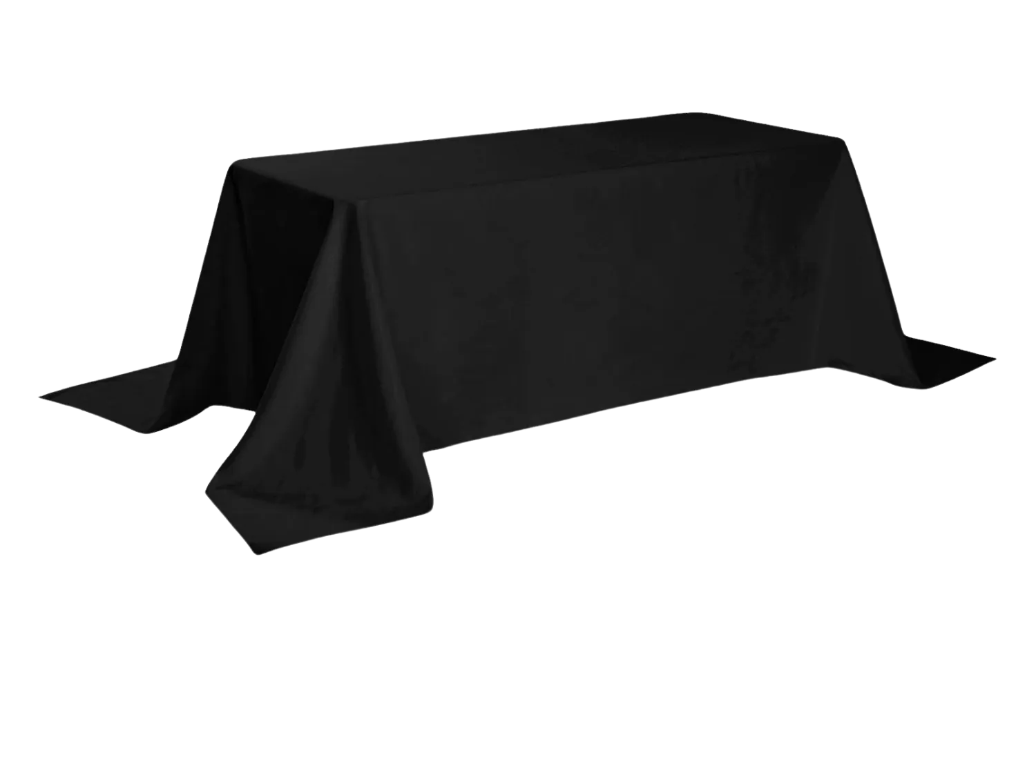 90" x 156" Black Rectangle Polyester Tablecloth
