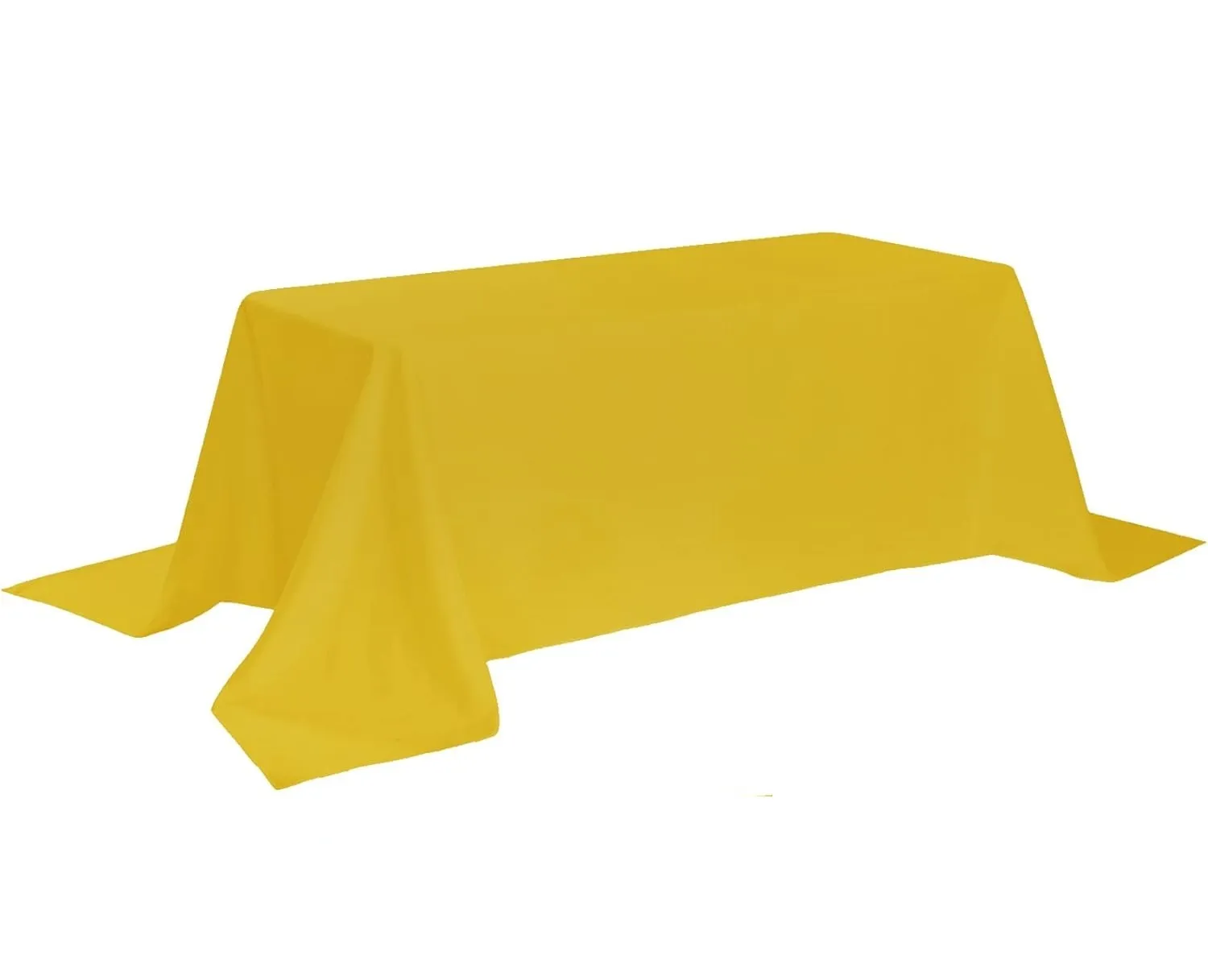 90 x 132" Yellow Rectangle Polyester Tablecloth