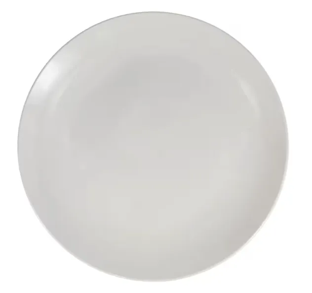 10.5" Ceramic White Solid Glaze Dinner Plate