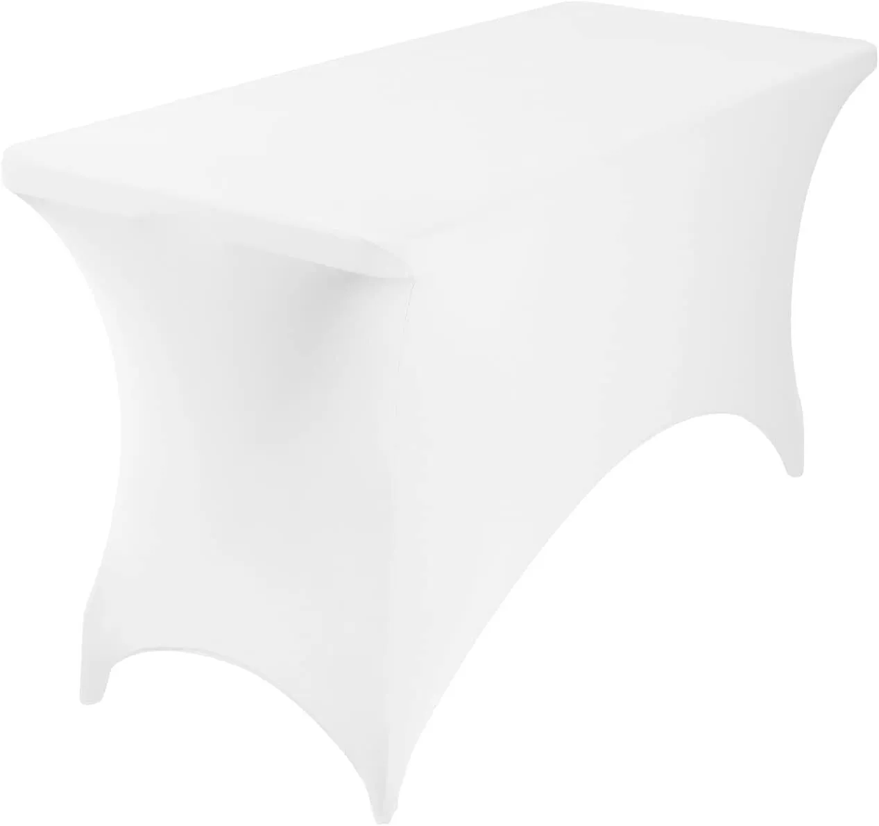 4' White Rectangle Spandex Tablecloth