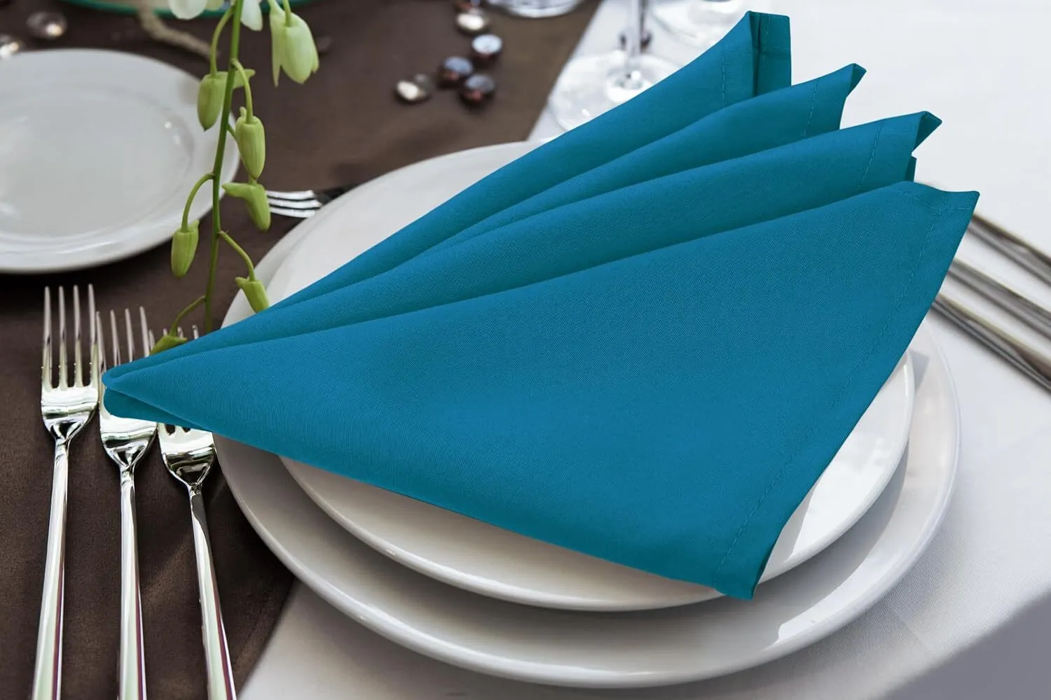 18" x 18" Caribbean Blue Polyester Napkin