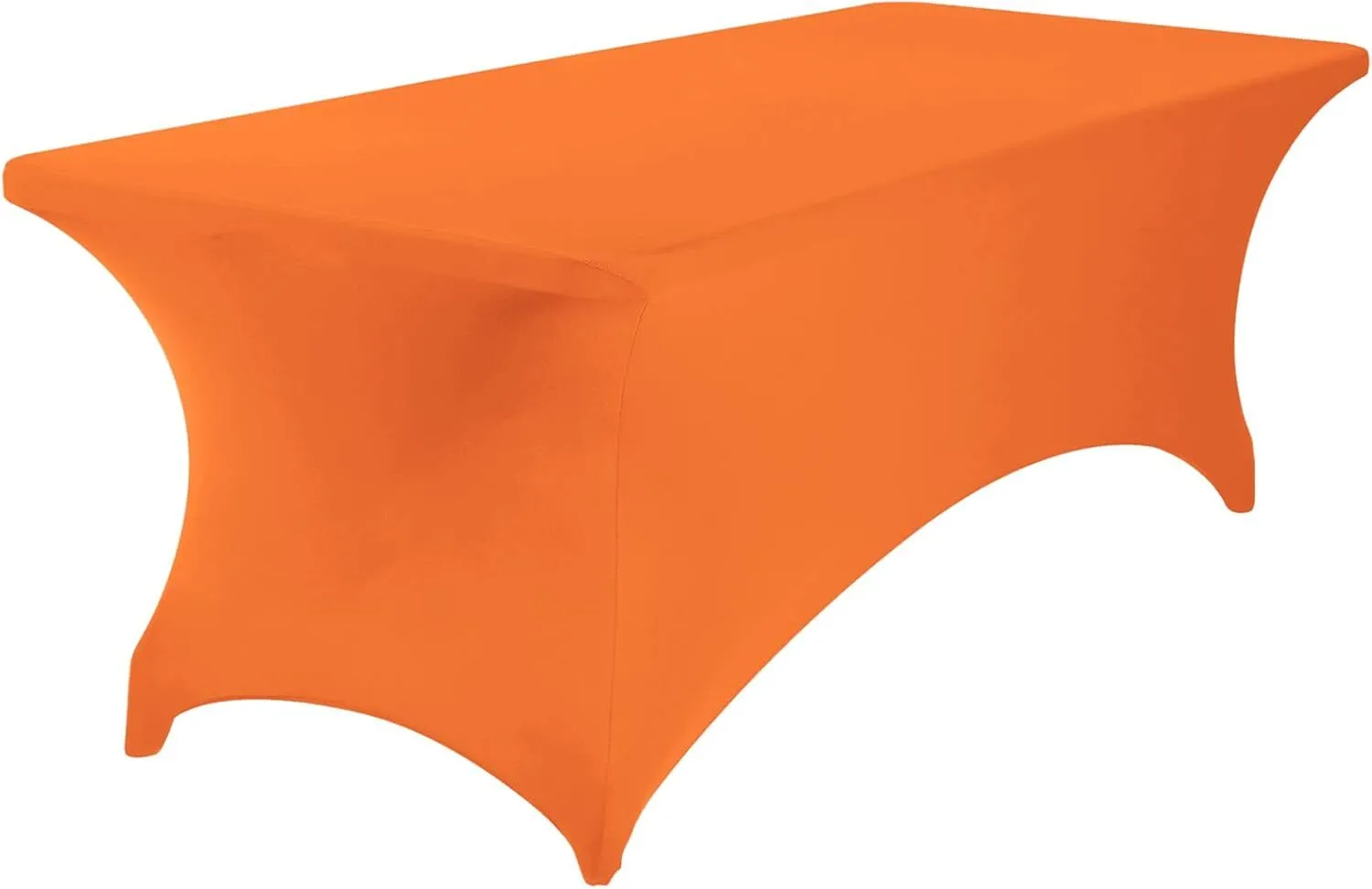 8' Orange Rectangle Spandex Tablecloth