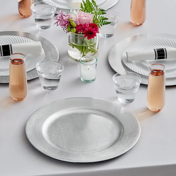Silver Plain Charger Plate