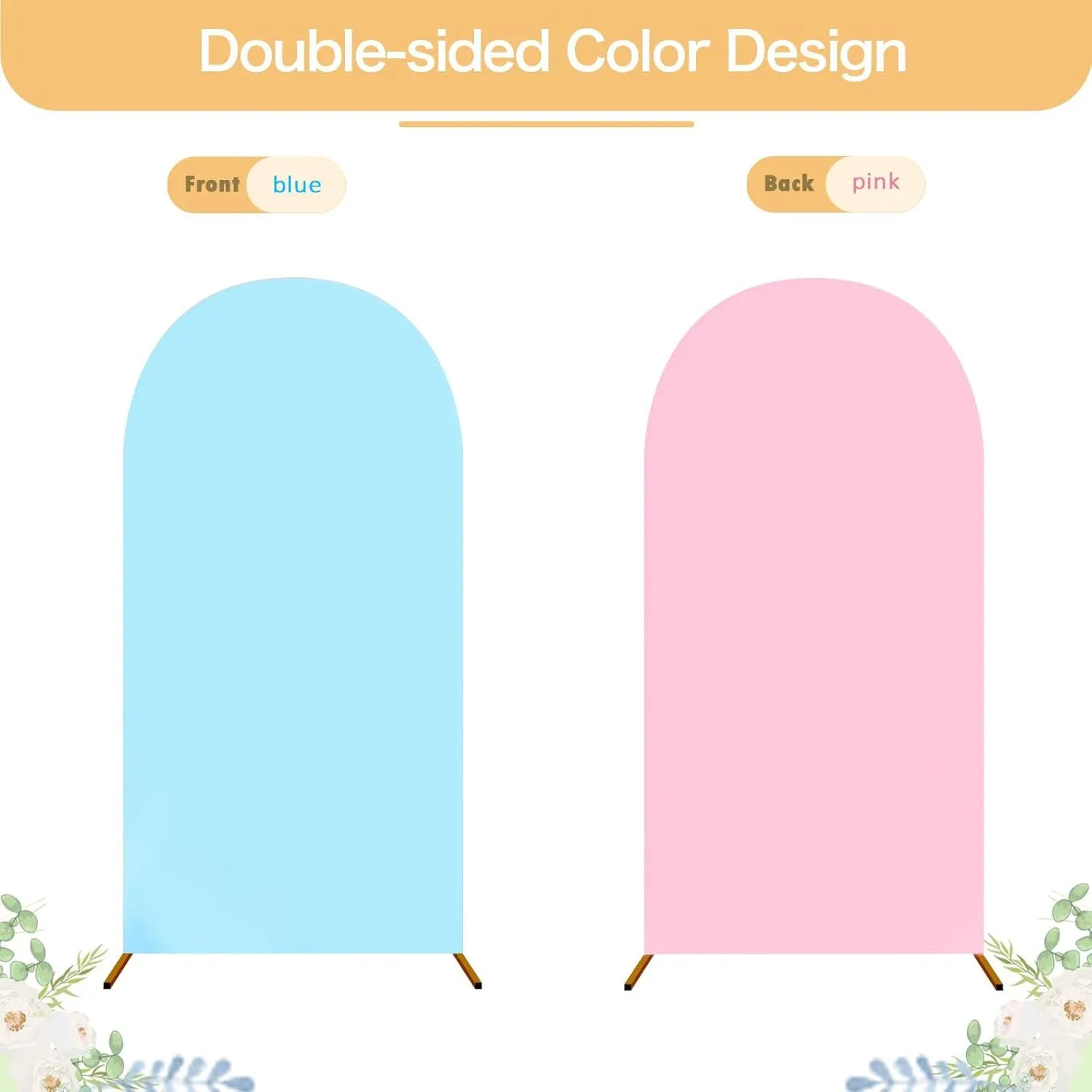  4 ft Pink and Blue 2-in-1 Reversible Arch Backdrop Cover