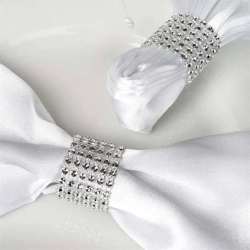 Silver Napkin Ring with Rhinestones