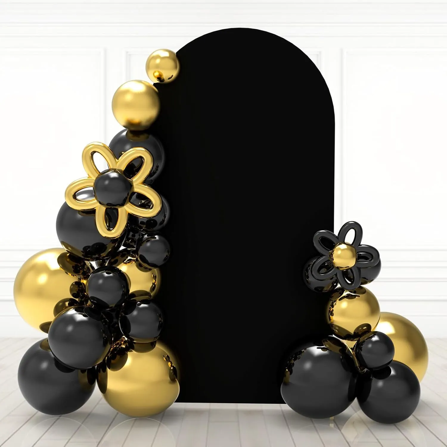 7.2 ft Black Spandex Arch Backdrop Cover