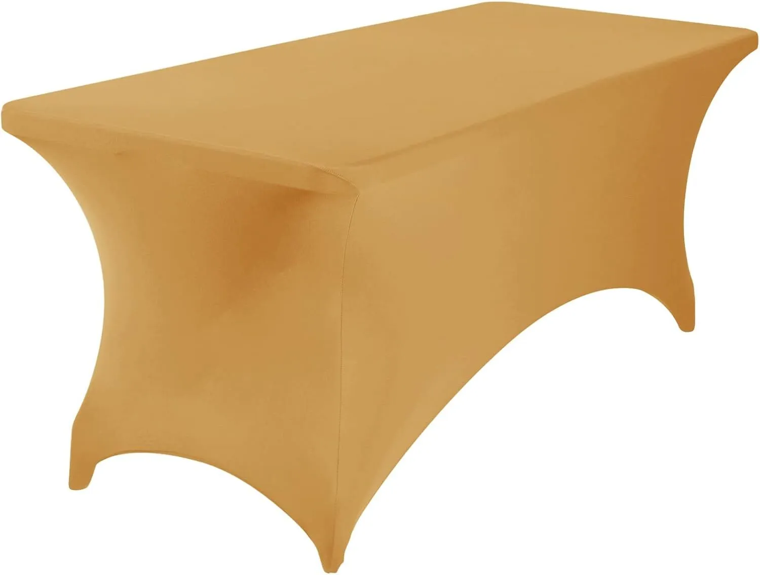 6' Gold Rectangle Spandex Tablecloth