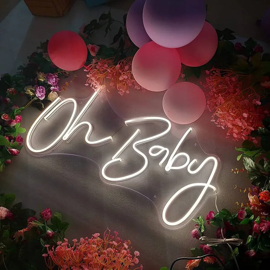 20.5" X 10" "Oh Baby" Neon Sign