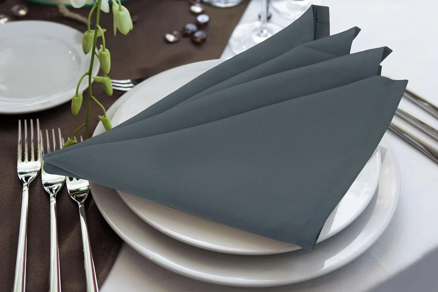 18" x 18" Grey Polyester Napkin