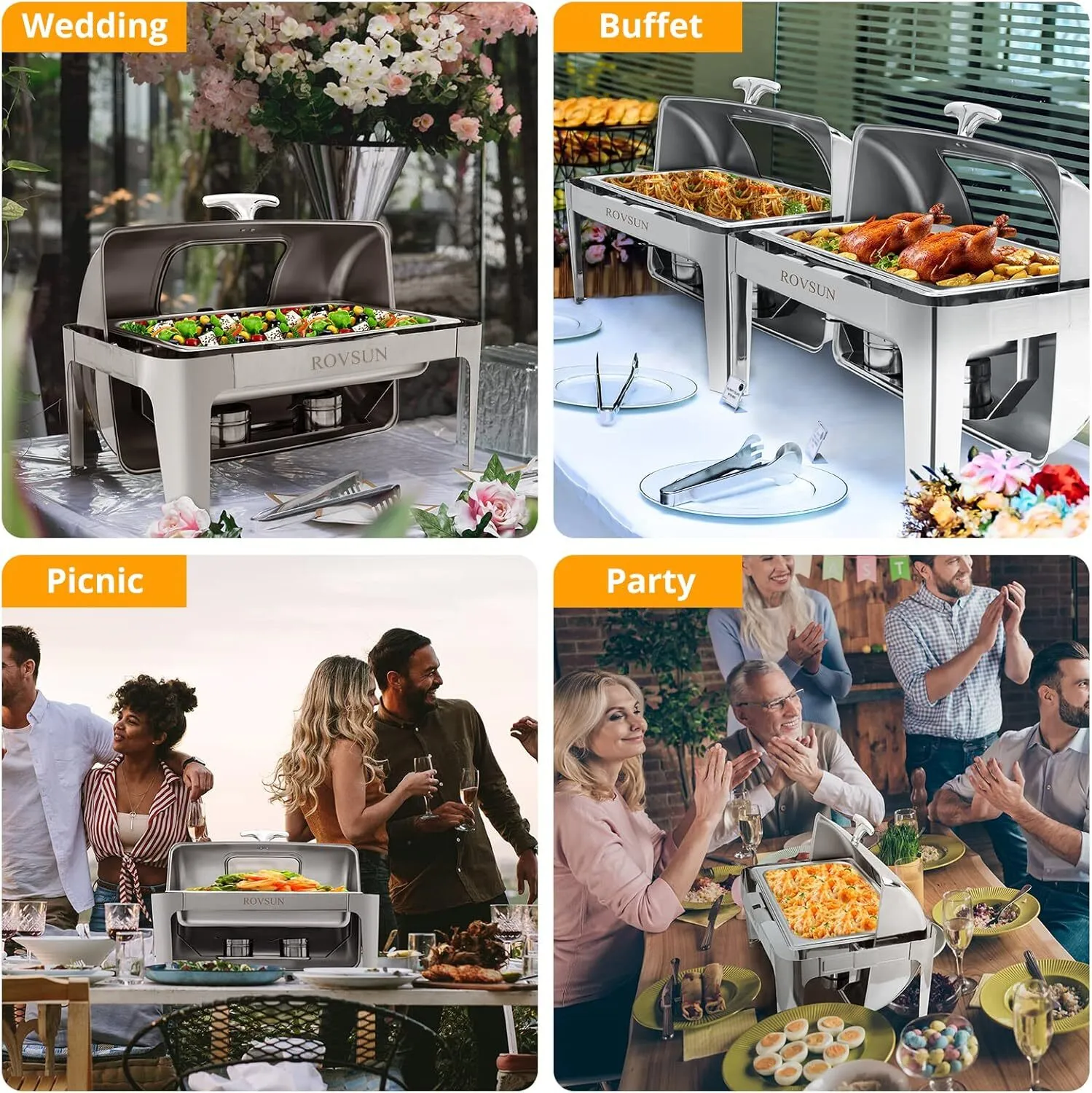 9 Quart Roll Top Chafing Dish