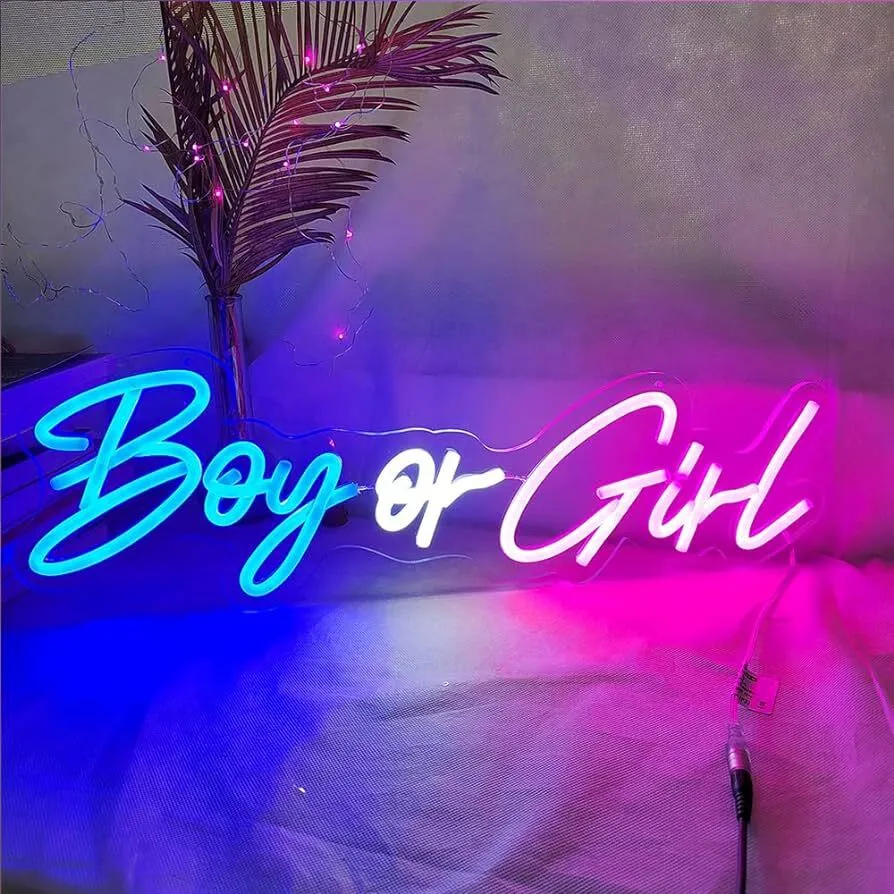 21.5" X 8" "Boy or Girl" Neon Sign