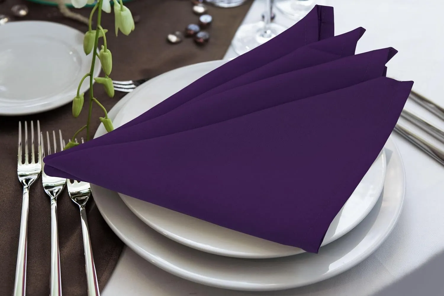 18" x 18" Purple Polyester Napkin