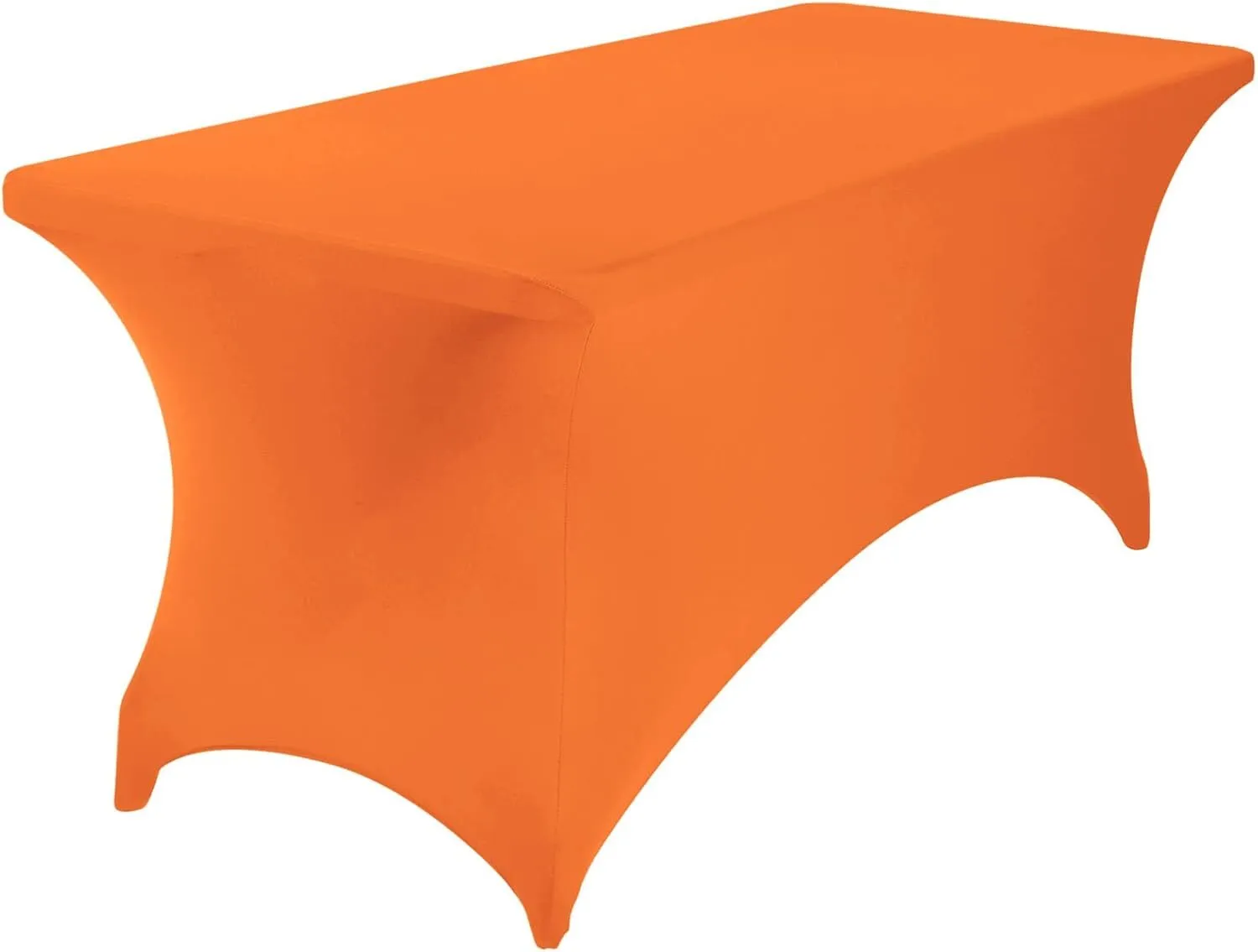 6' Orange Rectangle Spandex Tablecloth