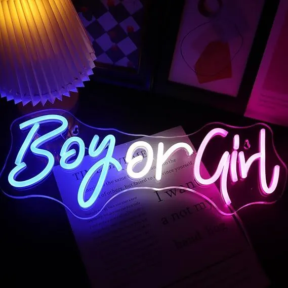 16.5"x7" "Boy or Girl" Neon Sign 