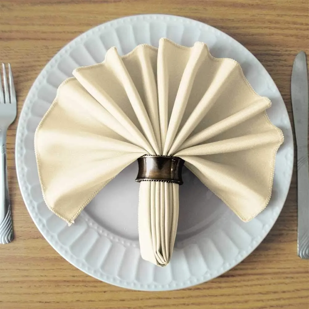 17" x 17" Ivory Polyester Napkin