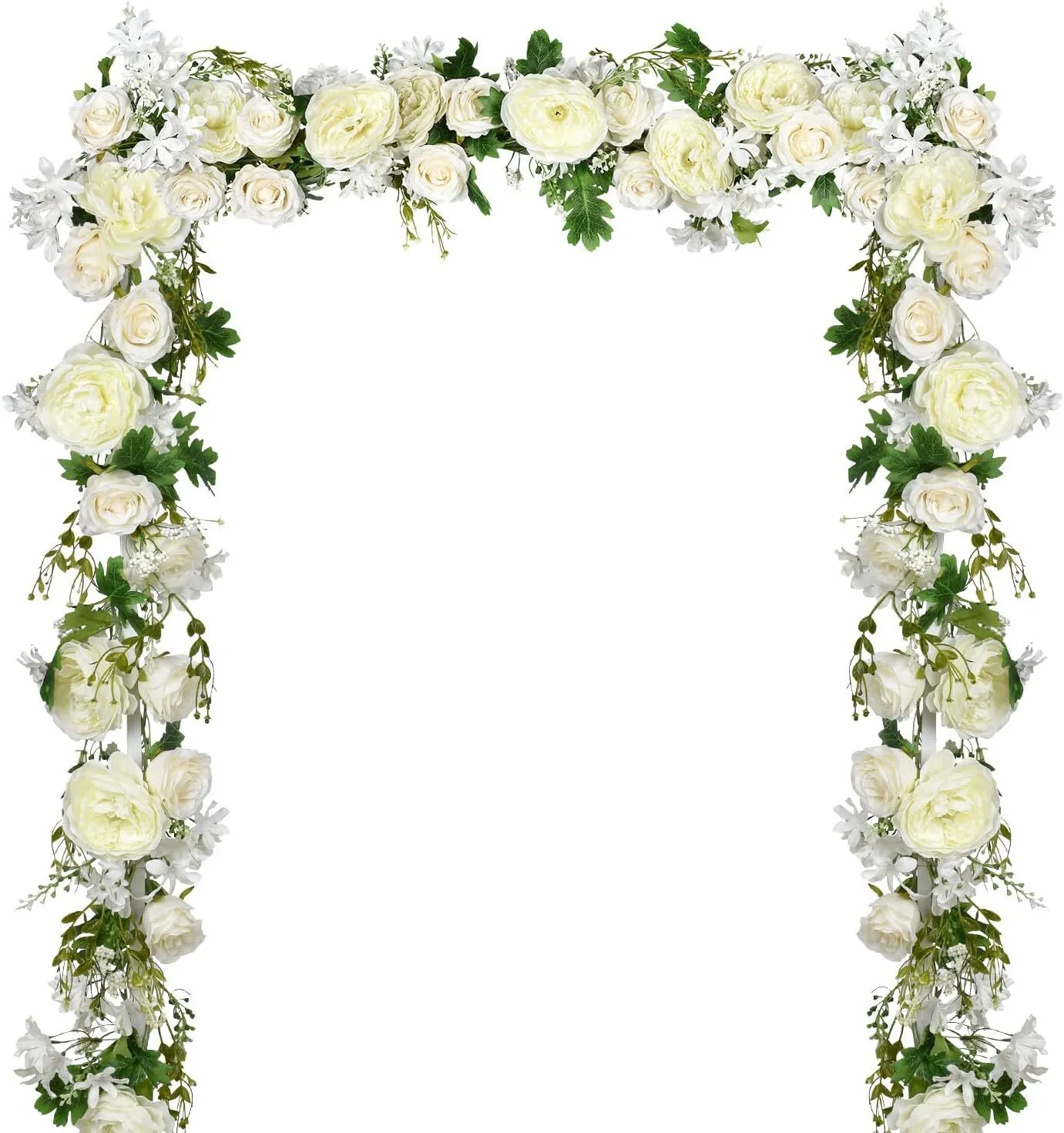 6' Strand White Artificial Peony Flower Garland