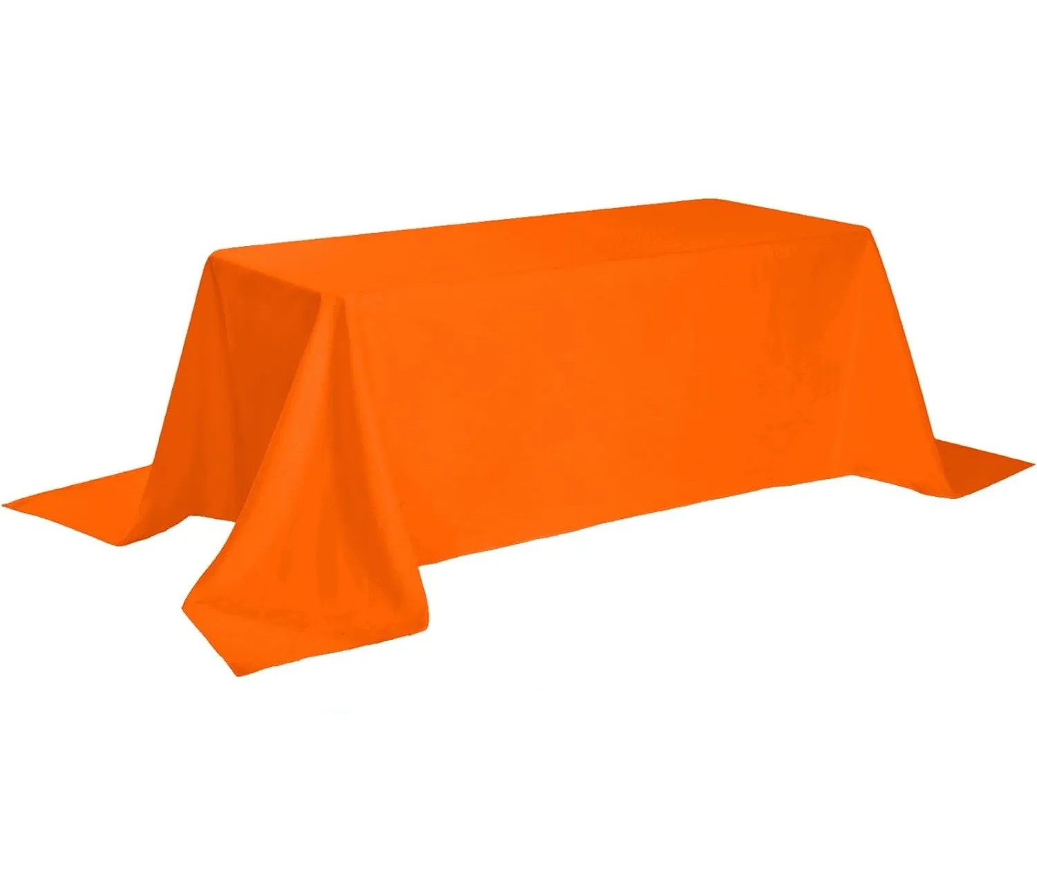 90" x 132" Orange Rectangle Polyester Tablecloth