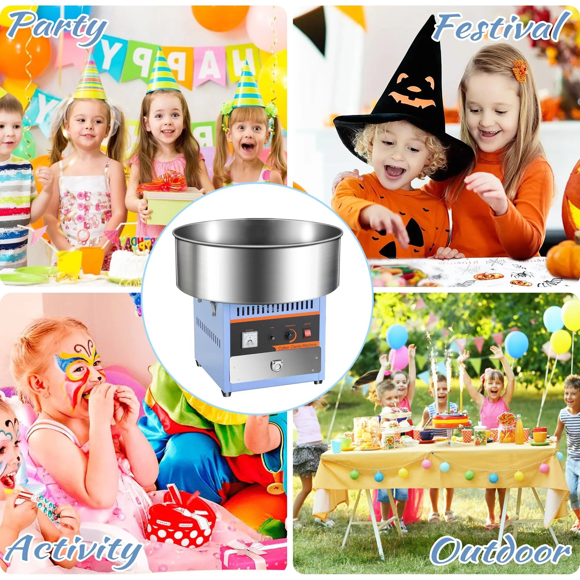 Blue Cotton Candy Machine 1000W
