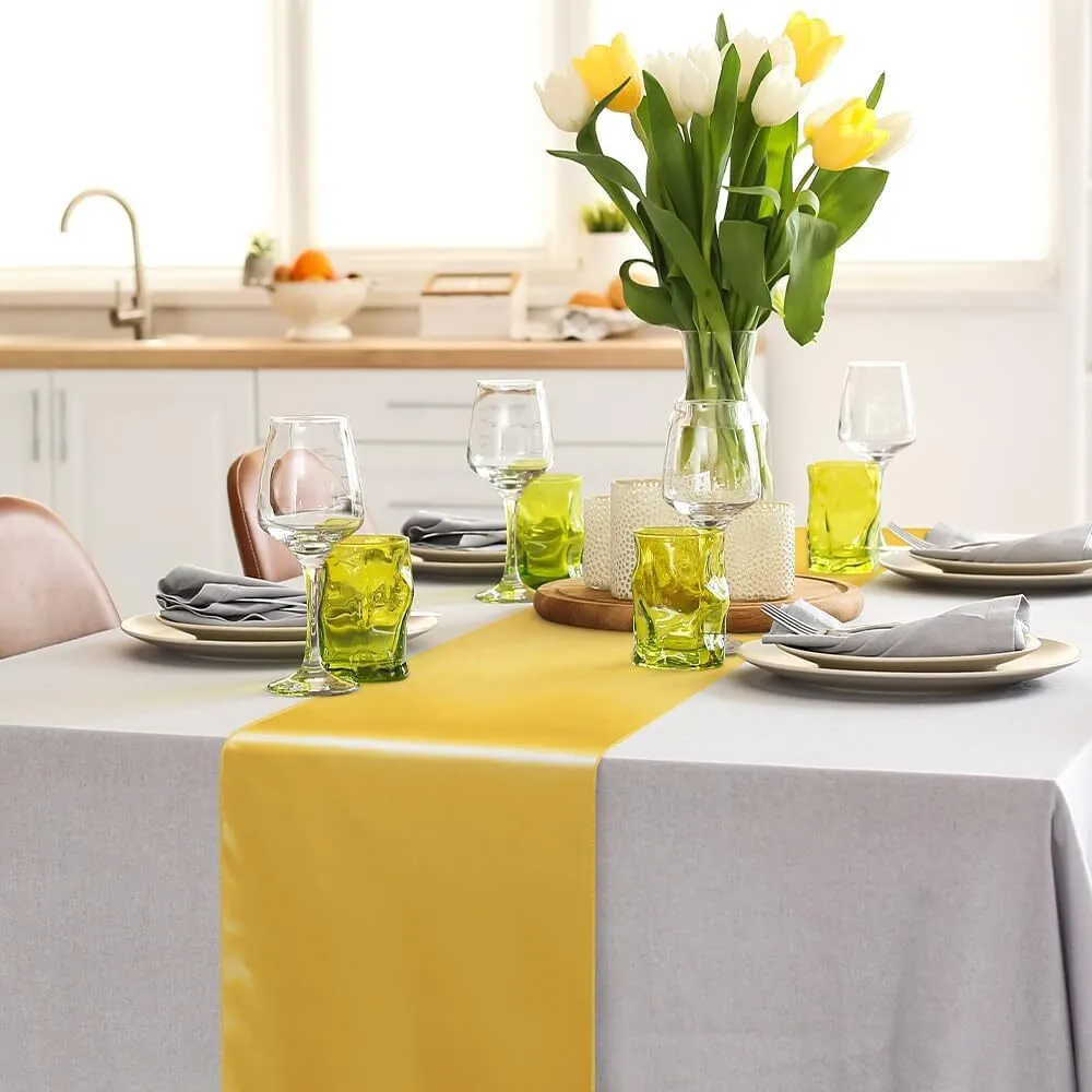 12" x 108" Gold Satin Table Runner