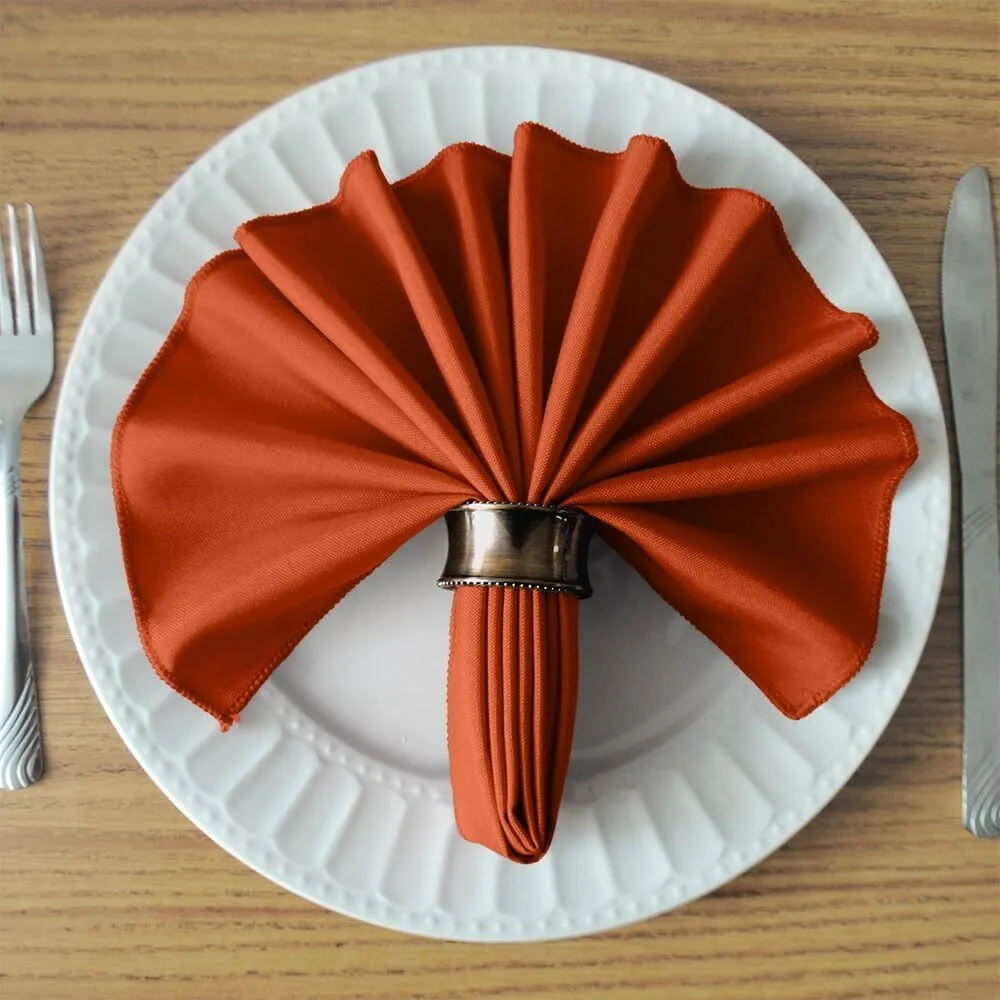 17" x 17" Burnt Orange Polyester Napkin