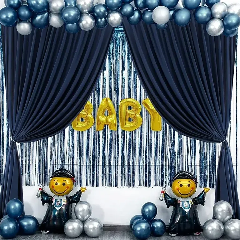 5' x 8' Elegant Navy Backdrop Curtains