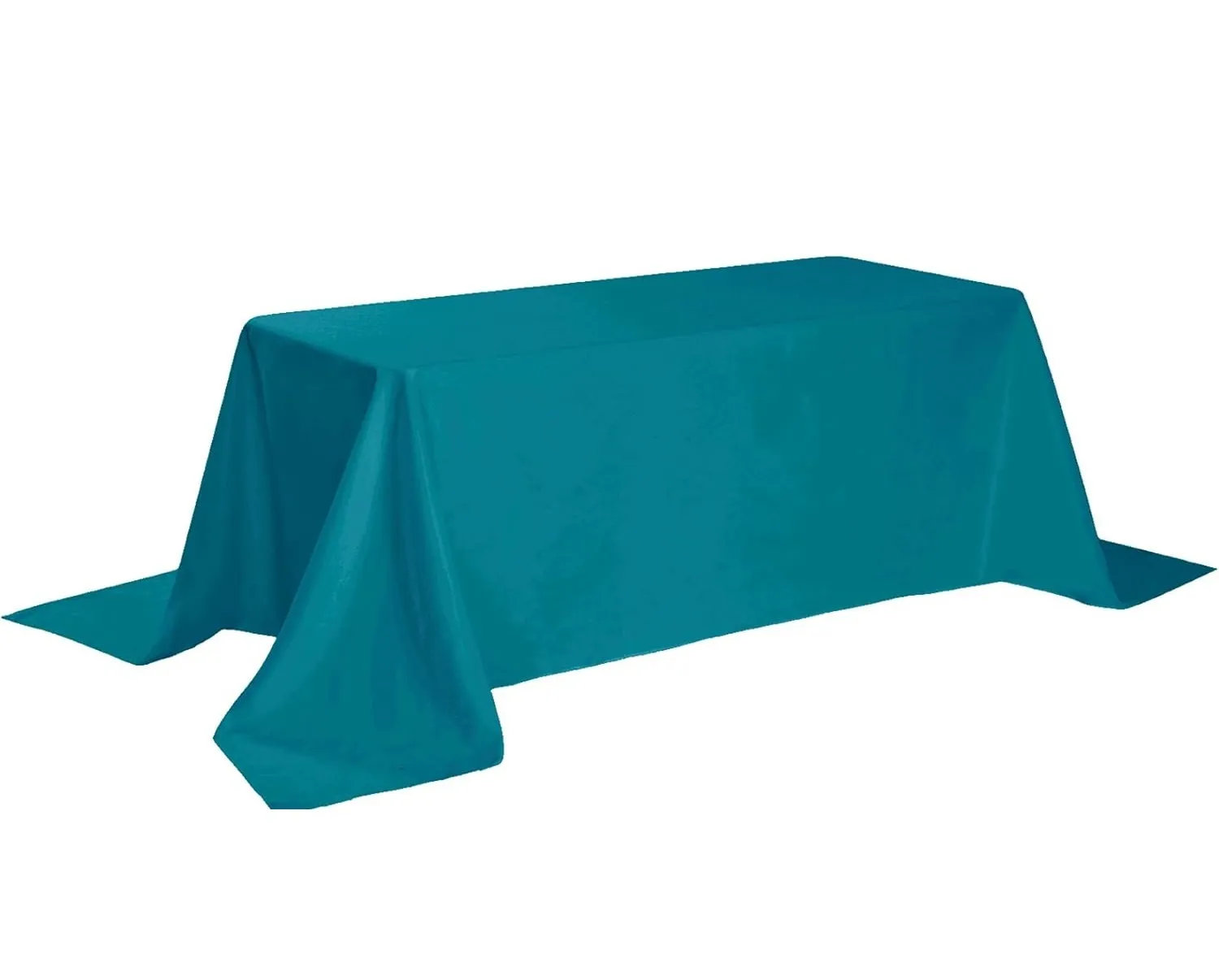 90" x 132" Caribbean Blue Rectangle Polyester Tablecloth