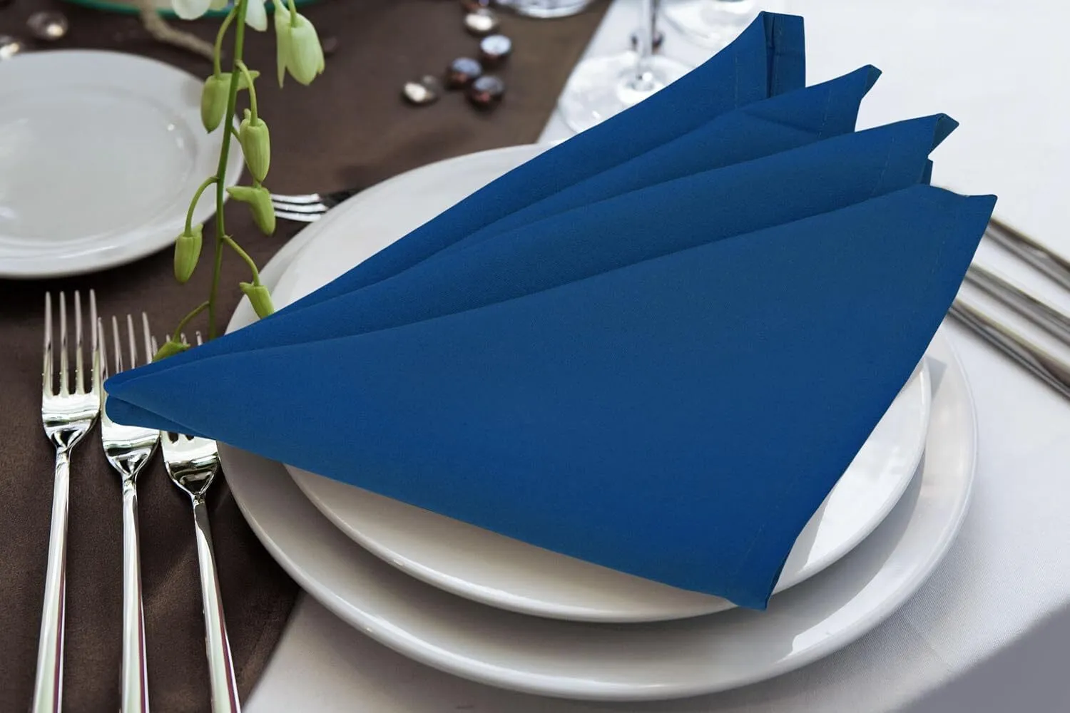 18" x 18" Royal Blue Polyester Napkin