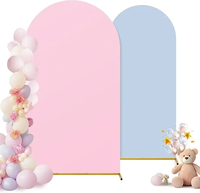 6 ft Pink and Blue Reversible Arch Backdrop Cover