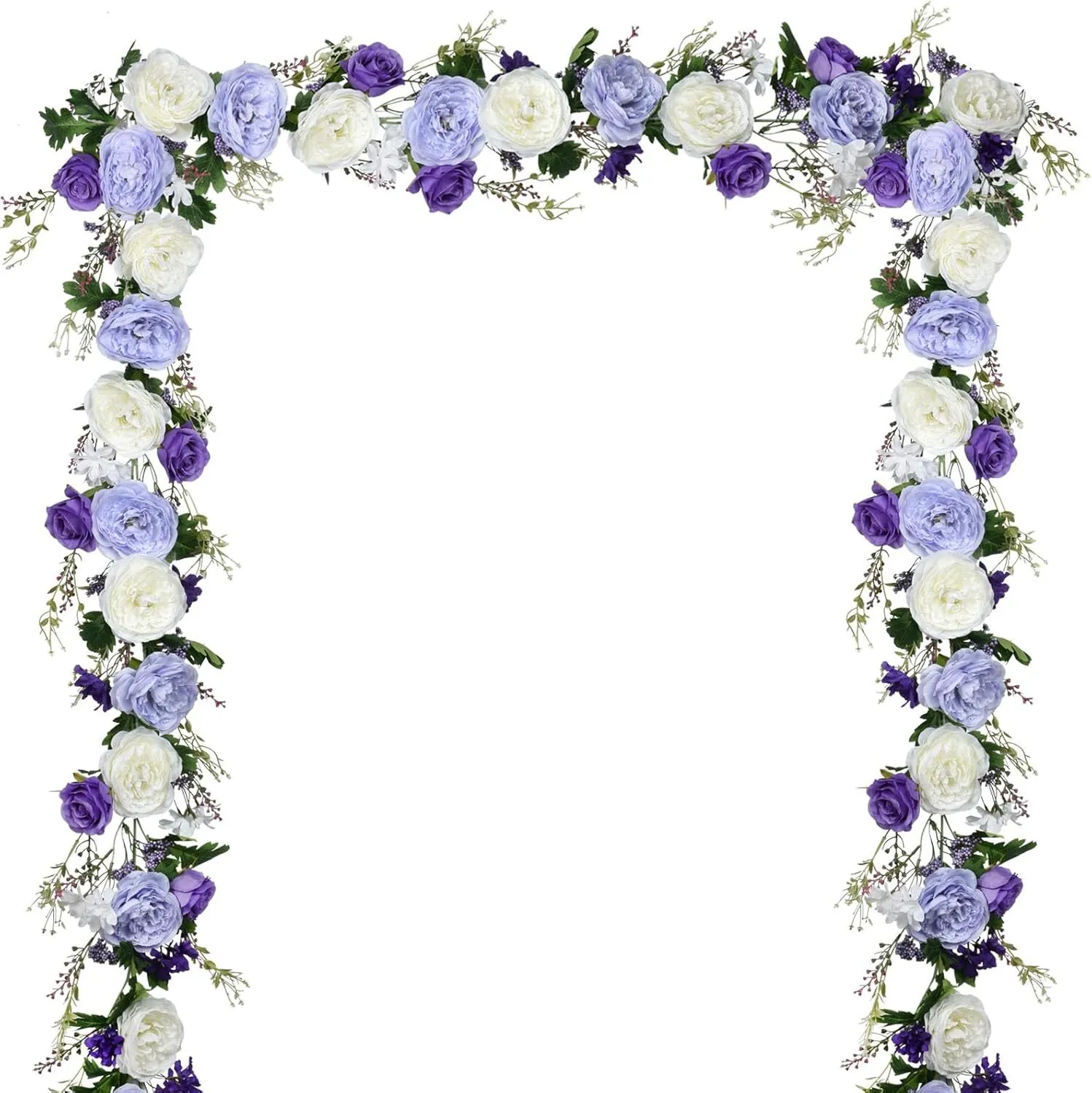 6' Strand White, Purple & Lavender Artificial Peony Garland