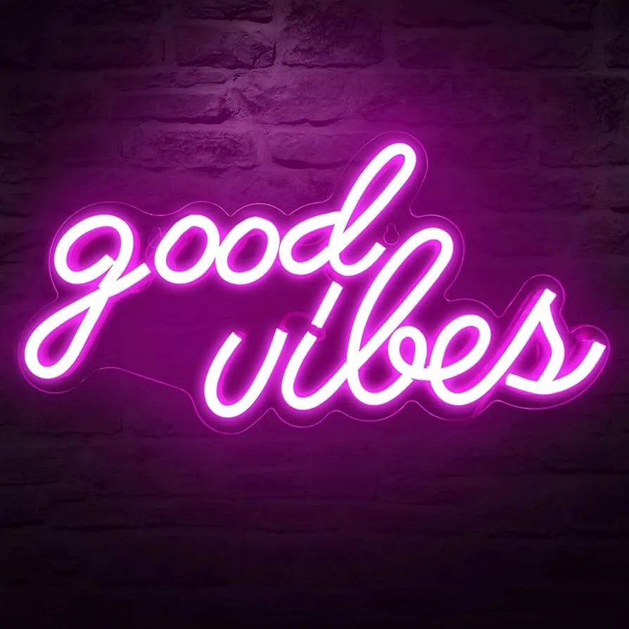 "Good Vibes" Pink Neon Sign