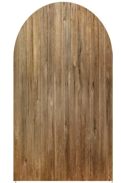 7.2 ft Rustic Wood Grain Arch Backdrop Cover