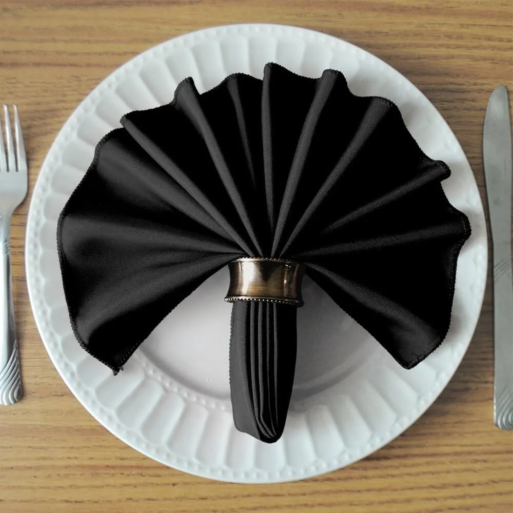 17" x 17" Black Polyester Napkin