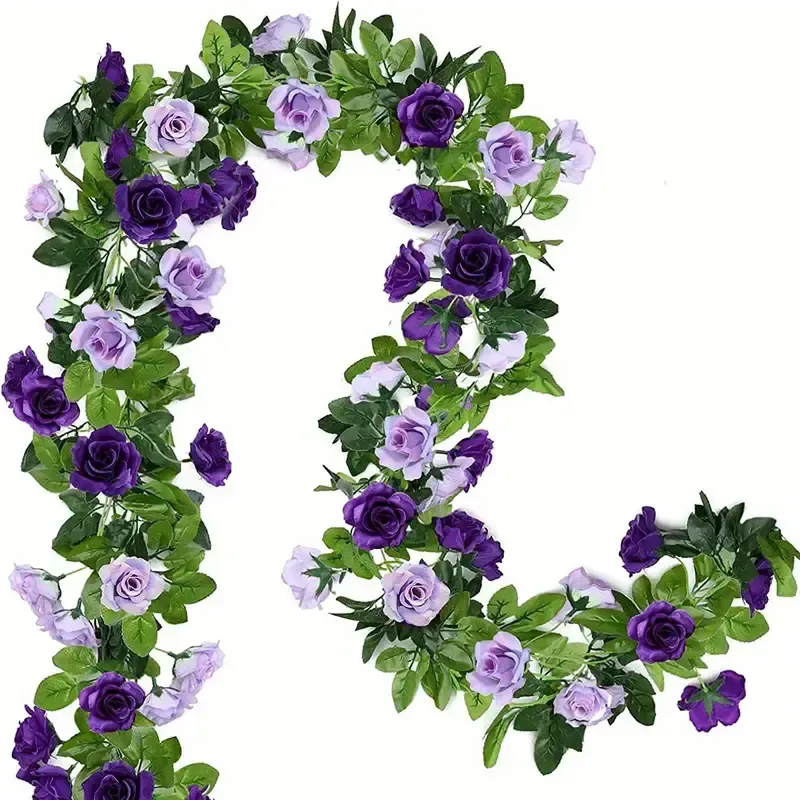 7.9' Lavender Artificial Rose Vine Garland