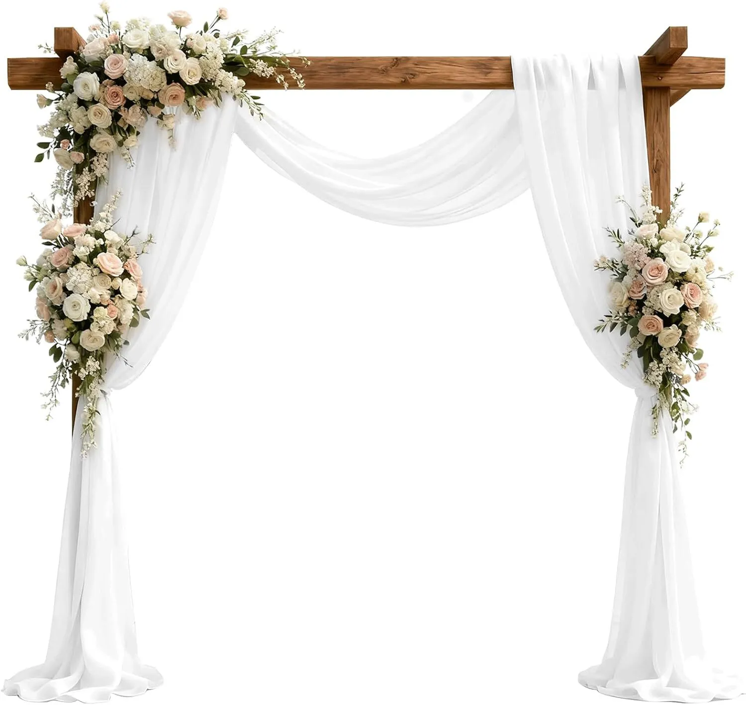 29" x 18 FT White Sheer Chiffon Wedding Arch Drape