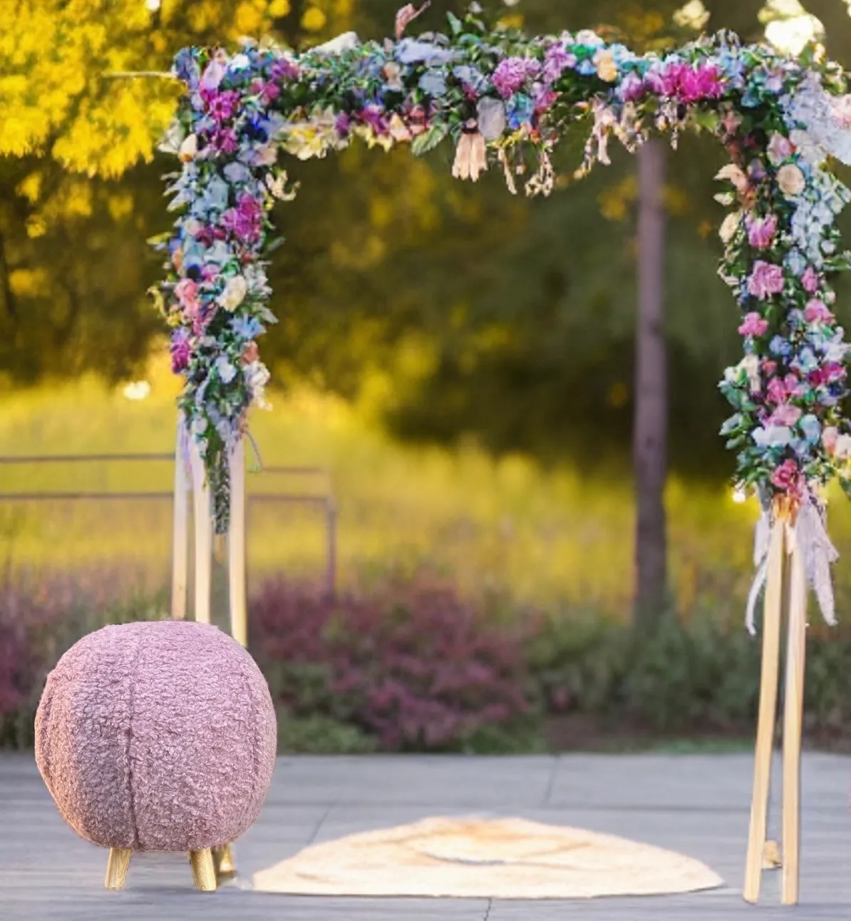 Pink Bohemian Pouf