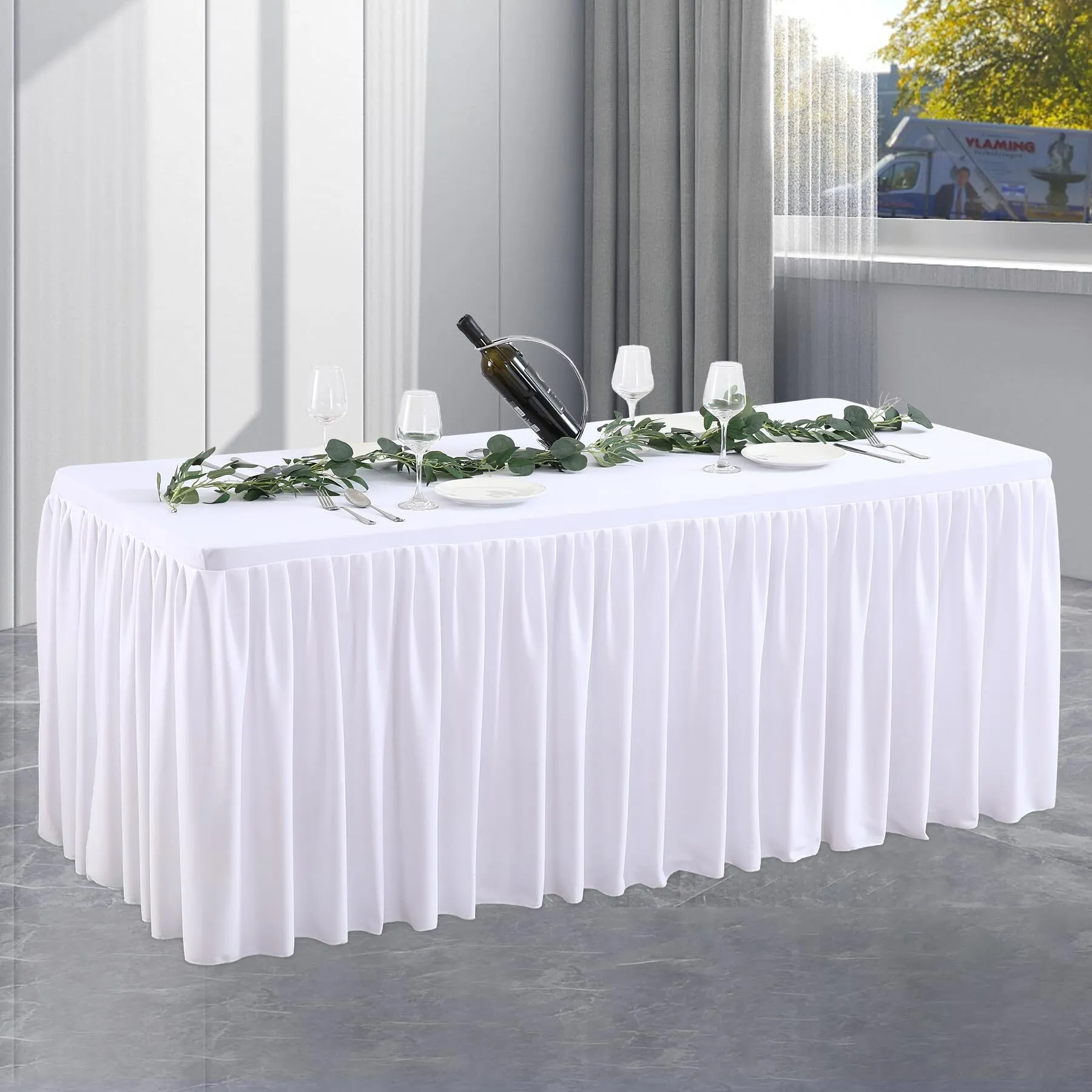 Mantel Rectangular Plizado Lino