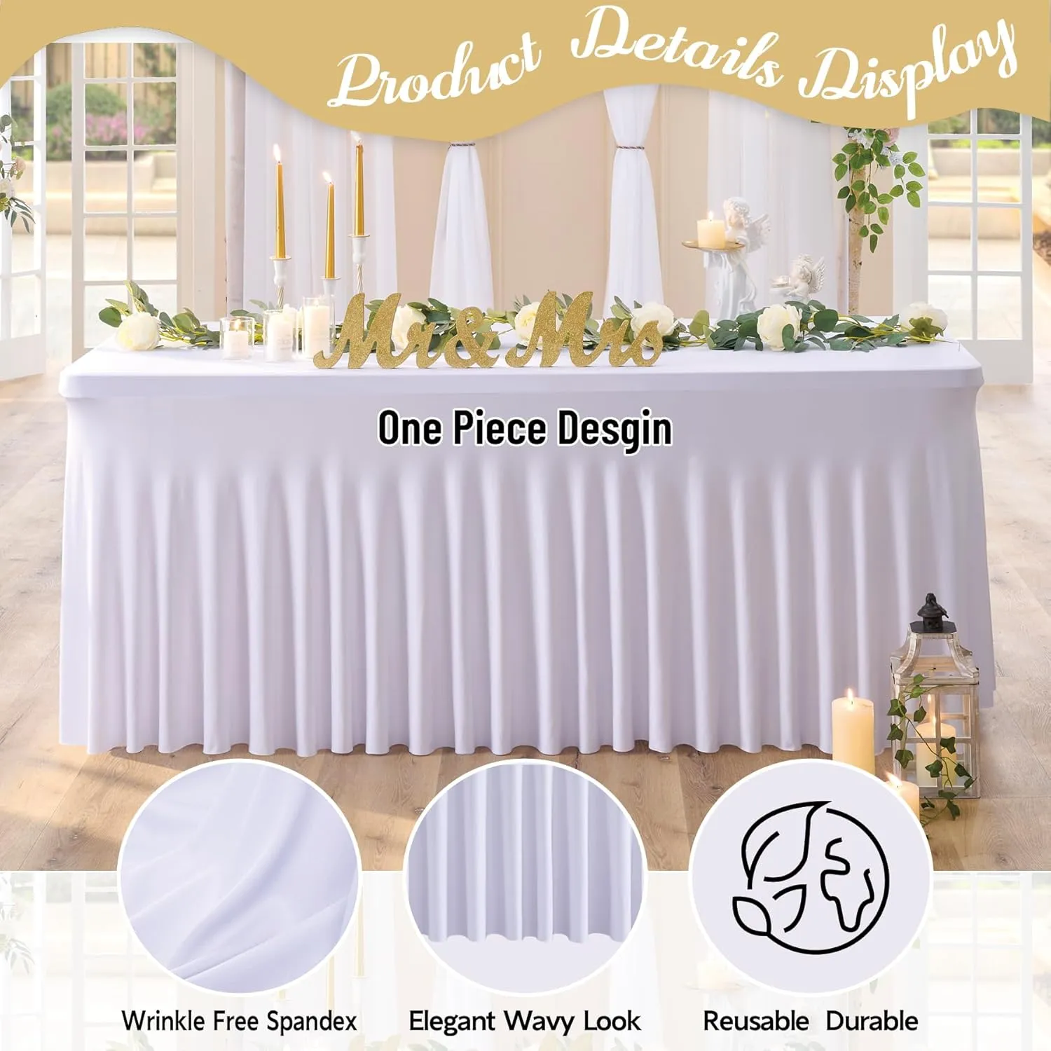 Table Linen for 6ft Table-  Fitted Drape