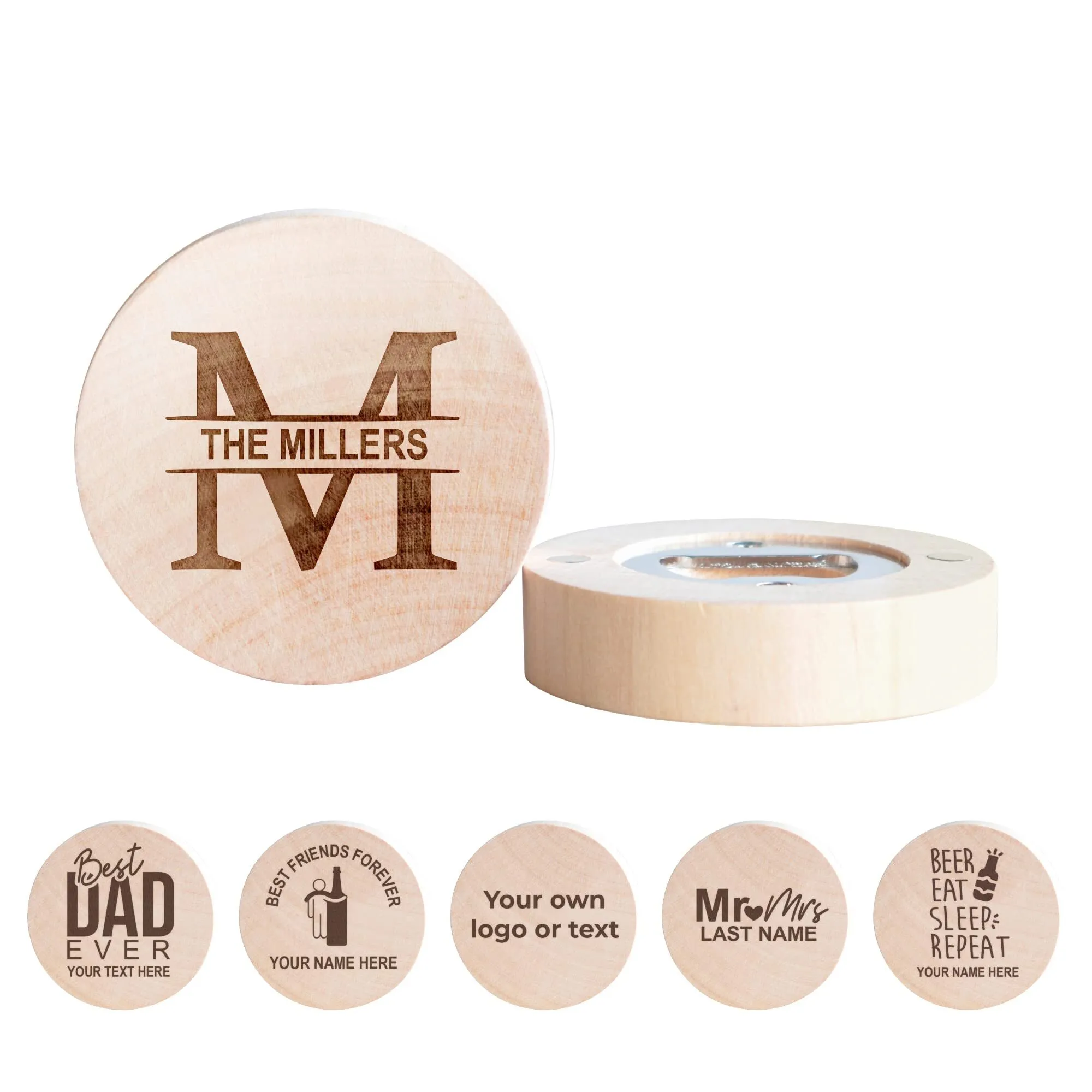 Custom Wooden Bottle Opener/Coaster
