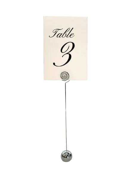 Table Numbers- White Cardstock