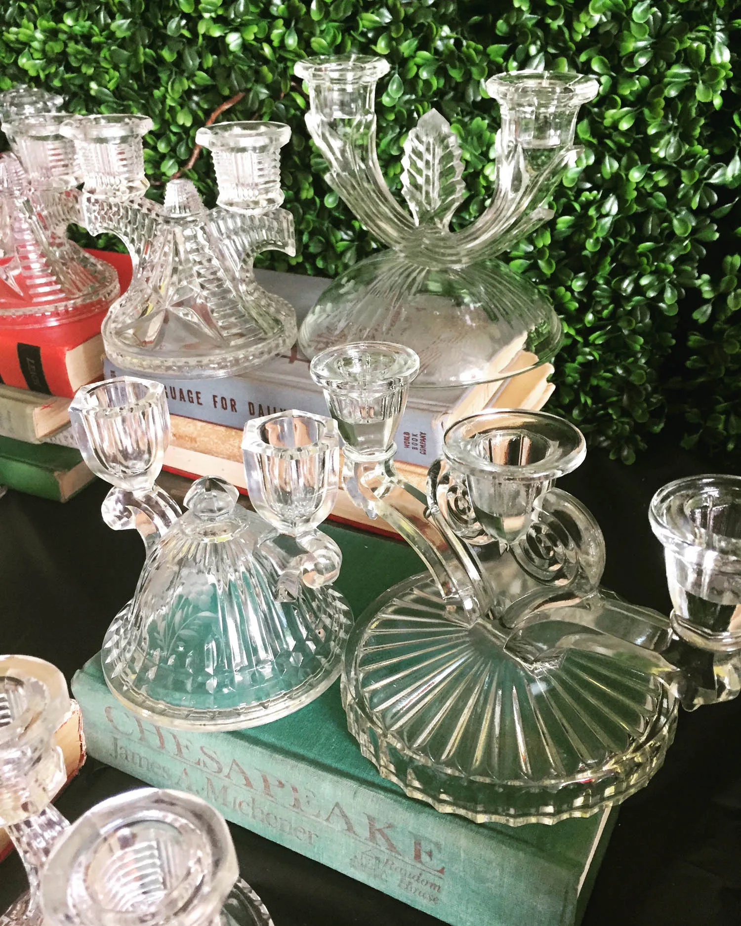 Vintage Glass Candelabra